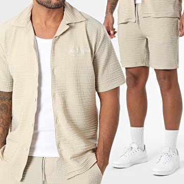 Project X Paris - Set aus Kurzarmhemd und Jogginghose 2510169 2540169 Beige